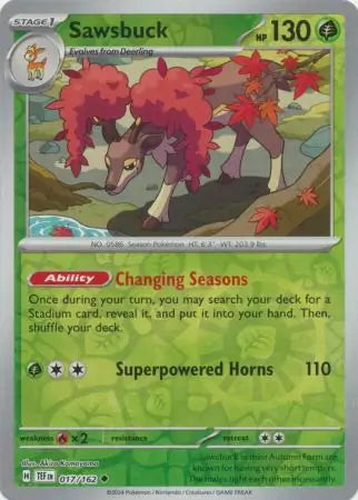 Temporal Forces Sawsbuck #17/162 reverse holo